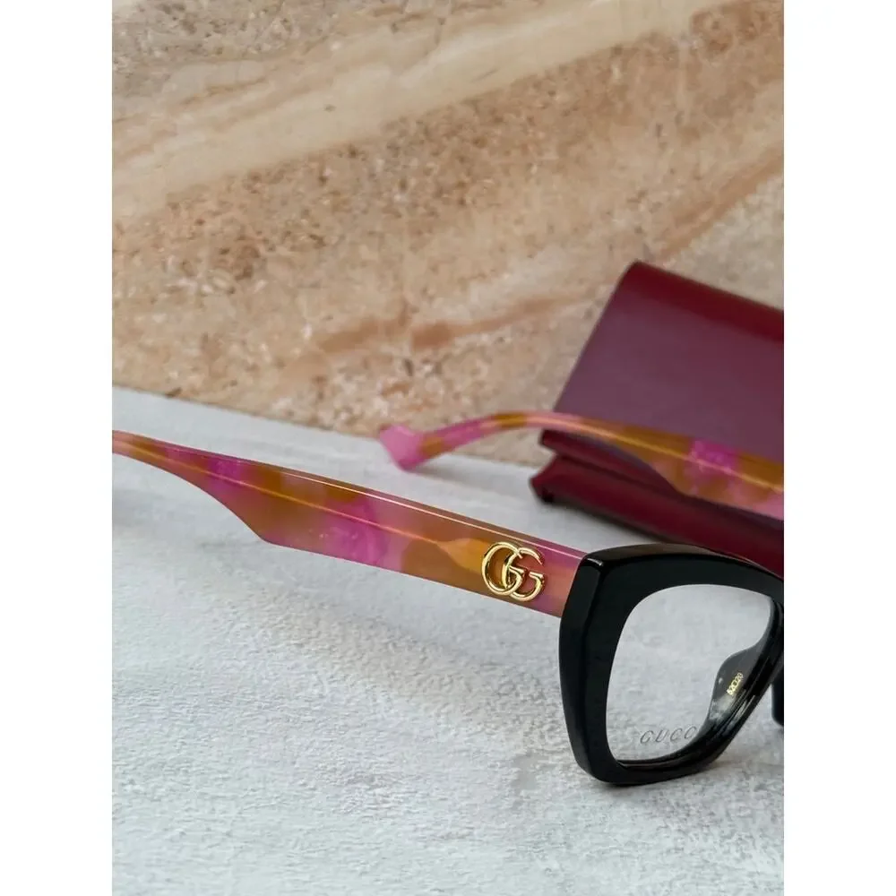 NEW Gucci GG1334O Black Pink Cat Eye Eyeglasses Frames